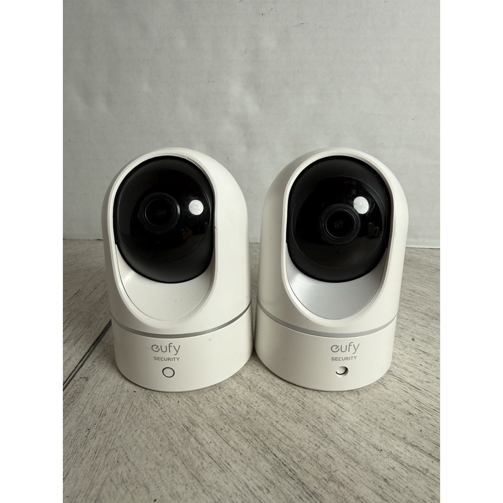 2 Eufy Indoor Cam 2K Pan & Tilt Security Camera Model T8410X With No Power Cords